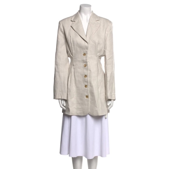 Anine Bing Cream Blazer Dress linen size small - Picture 5 of 7